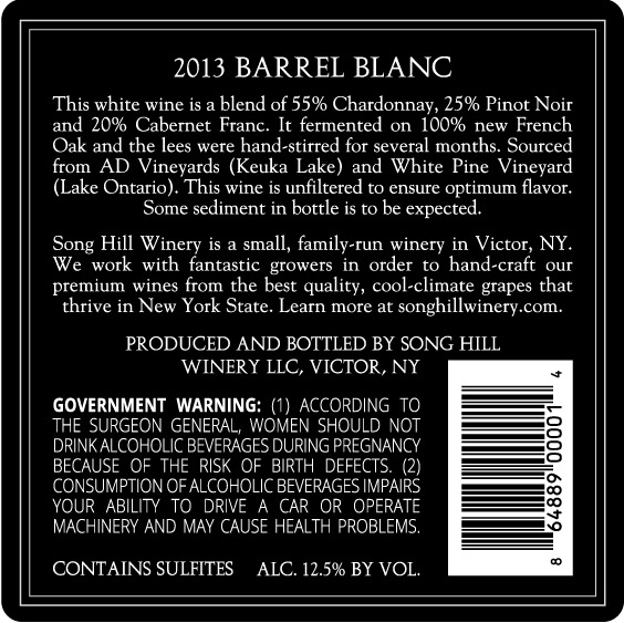 Barrel Blanc Label